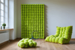 d&eacute;couvrez comment les balles de tennis recycl&eacute;es deviennent du mobilier acoustique design, alliant r&eacute;duction des d&eacute;chets et confort sonore.